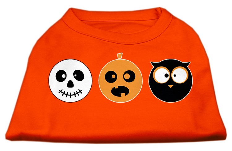 The Spook Trio Screen Print Dog Shirt Orange XS